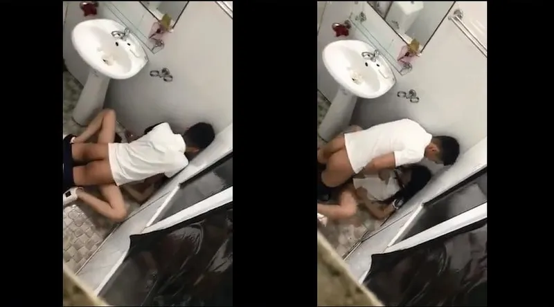 Con ghệ say xỉn và bạn trai trong phòng tắm nhà hàng
